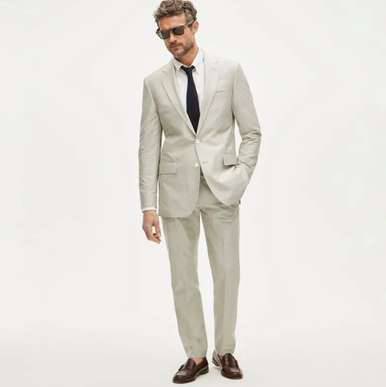 Ludlow Slim-fit suit jacket in Portuguese cotton oxford