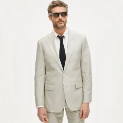 Ludlow Slim-fit suit jacket in Portuguese cotton oxford