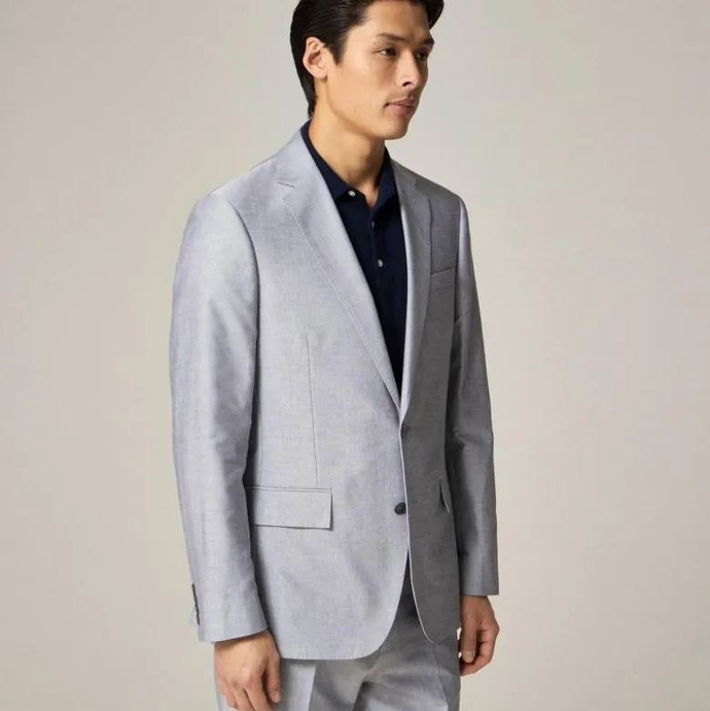 Ludlow Slim-fit suit jacket in Portuguese cotton oxford