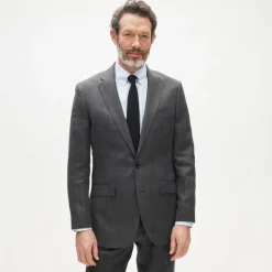 Ludlow Slim-fit suit jacket in English wool-linen blend