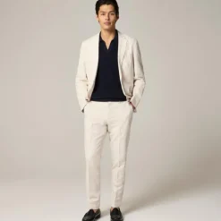 Ludlow Slim-fit suit pant in Irish cotton-linen blend
