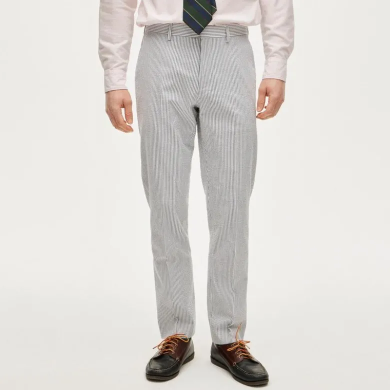 Ludlow Slim-fit suit pant in cotton seersucker
