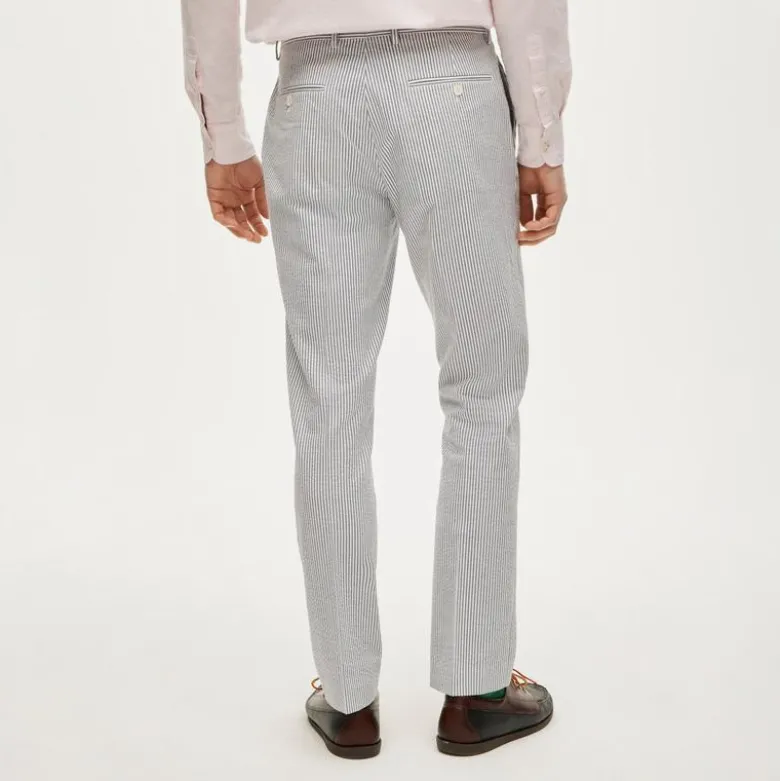Ludlow Slim-fit suit pant in cotton seersucker