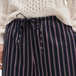 Luna pant in striped cotton poplin