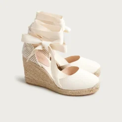 Made-in-Spain lace-up high-heel espadrilles