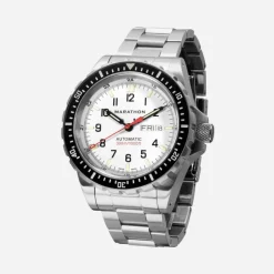 Marathon Watch Company™ Arctic-Edition Jumbo Day/Date Automatic with Stainless Steel Bracelet