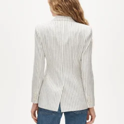 Margeaux blazer in striped stretch linen blend
