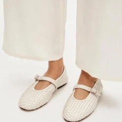 Mary Jane ballet flats in woven leather