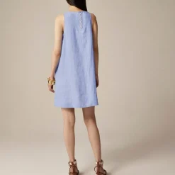 Maxine button-back dress in linen