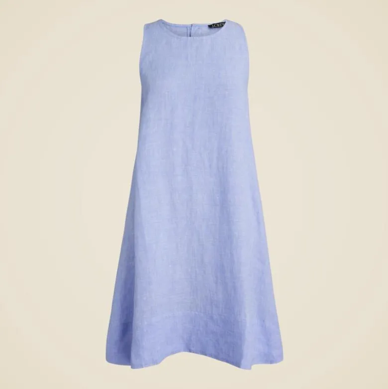 Maxine button-back dress in linen