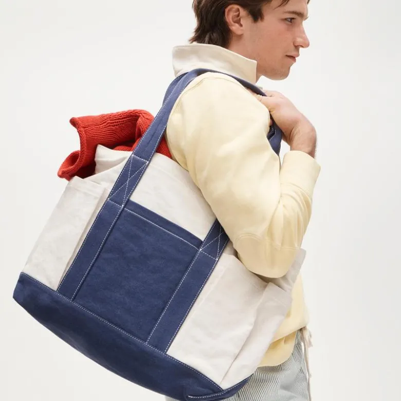 Medium seaport tote bag in washed canvas