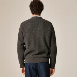 Merino lambswool cardigan with corduroy
