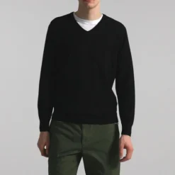 Merino wool V-neck sweater