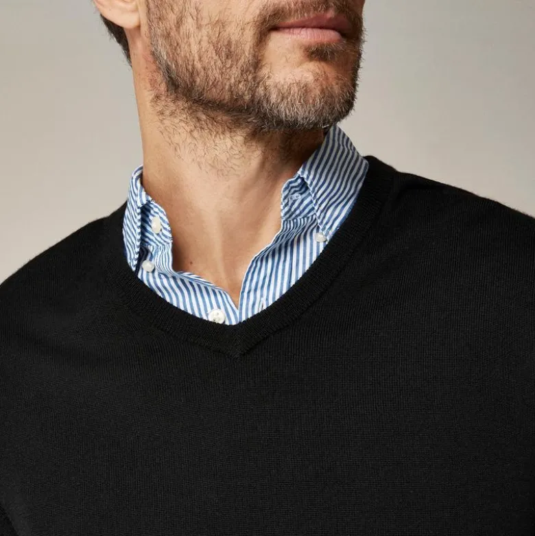 Merino wool V-neck sweater