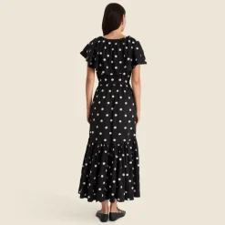 Merlette Loris dress in ikat embroidered dot