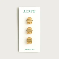 Metallic mini claw clips three-pack