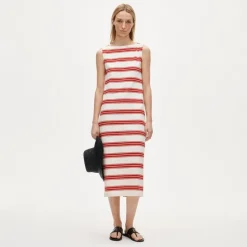 Midi dress in striped mariner cloth