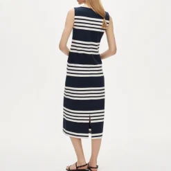 Midi dress in striped mariner cloth