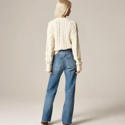 Mid-rise relaxed straight jean with suede stripe