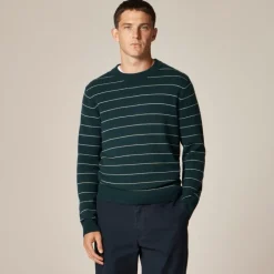 Midweight cashmere crewneck sweater in stripe