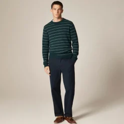 Midweight cashmere crewneck sweater in stripe