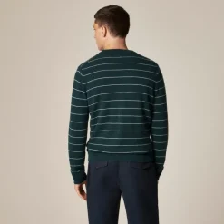 Midweight cashmere crewneck sweater in stripe