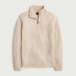 Midweight cashmere quarter-zip sweater