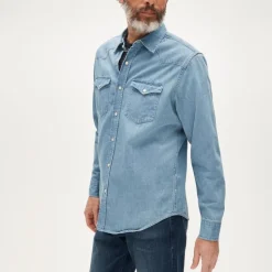 Midweight denim western shirt