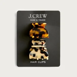 Mini claw clips two-pack in Italian tortoise