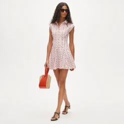 Mini eyelet shirt-dress
