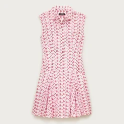 Mini eyelet shirt-dress