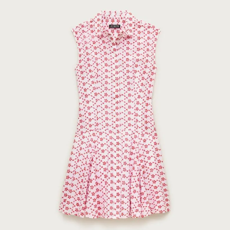 Mini eyelet shirt-dress