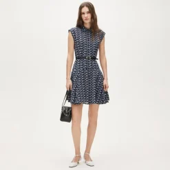 Mini eyelet shirt-dress