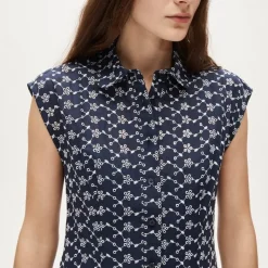 Mini eyelet shirt-dress