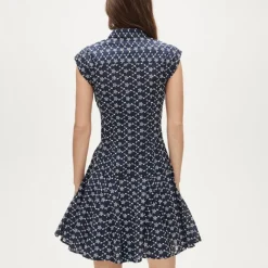 Mini eyelet shirt-dress