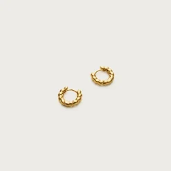 Mini metallic twist huggie earrings