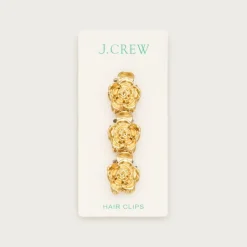 Mini rose claw clips three-pack