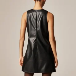 Mini sheath dress in faux leather