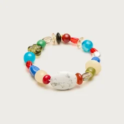 Mixed stone and bead bracelet