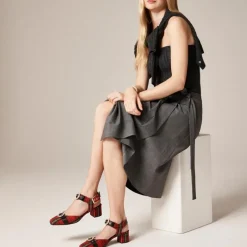Mollie buckle-strap heels in Good Tidings plaid