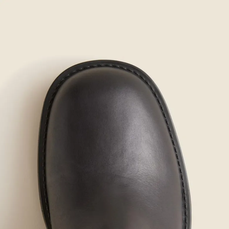 Moto ankle boots in distressed leather