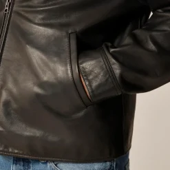 Moto jacket in Italian broken-in leather