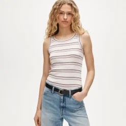New perfect-fit high-neck tank top in stripe