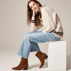 New Piper square-toe ankle boots in suede