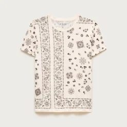 New relaxed linen T-shirt in bandana print