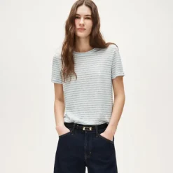 New relaxed linen T-shirt in stripe