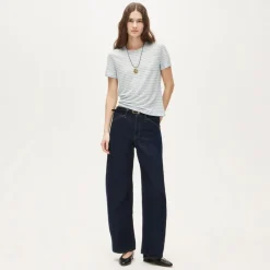 New relaxed linen T-shirt in stripe