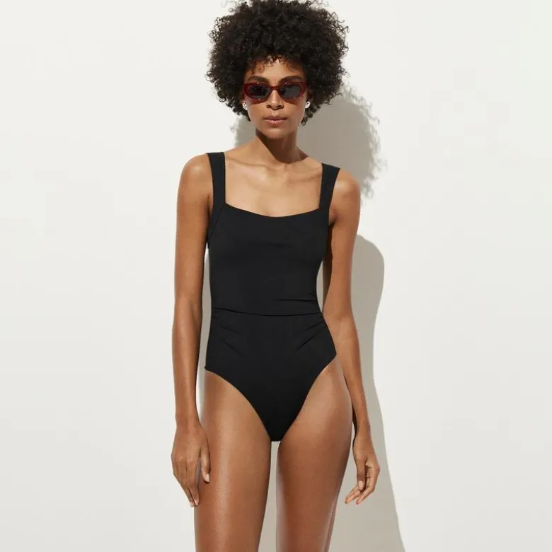 Nia ruched squareneck one-piece