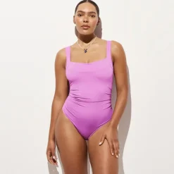 Nia ruched squareneck one-piece