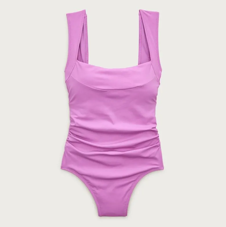 Nia ruched squareneck one-piece